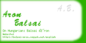 aron balsai business card